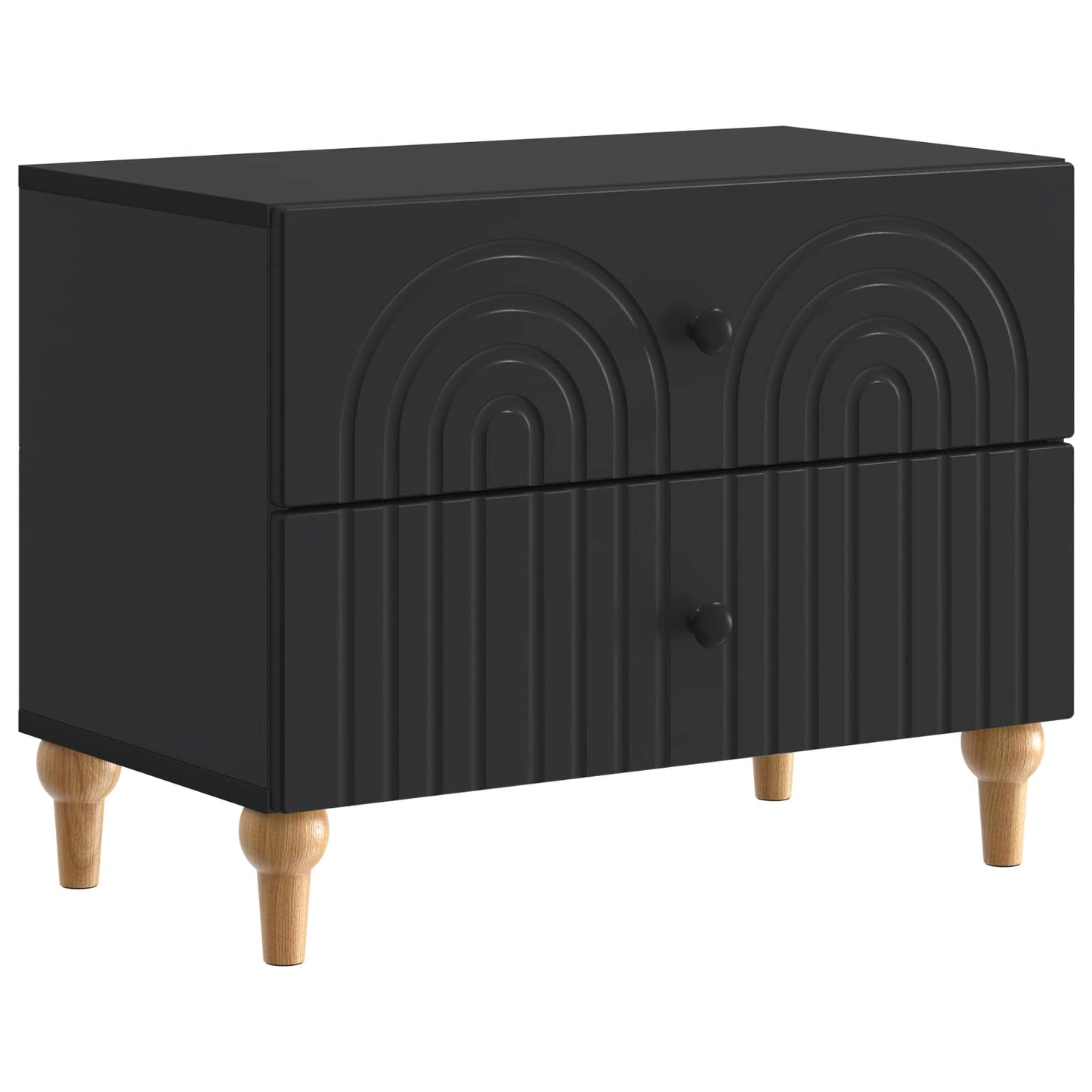 Armadio da Notte Nero 62 x 34,5 x 48 cm Legno ingegnerizzato