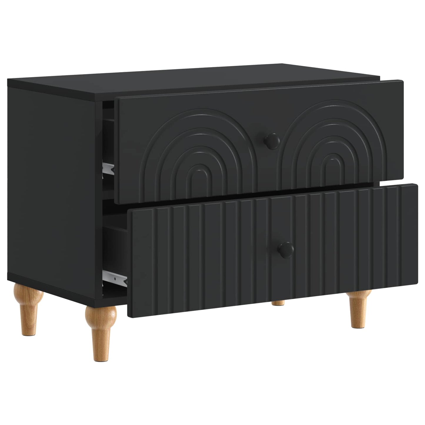 Armadio da Notte Nero 62 x 34,5 x 48 cm Legno ingegnerizzato | homemem39