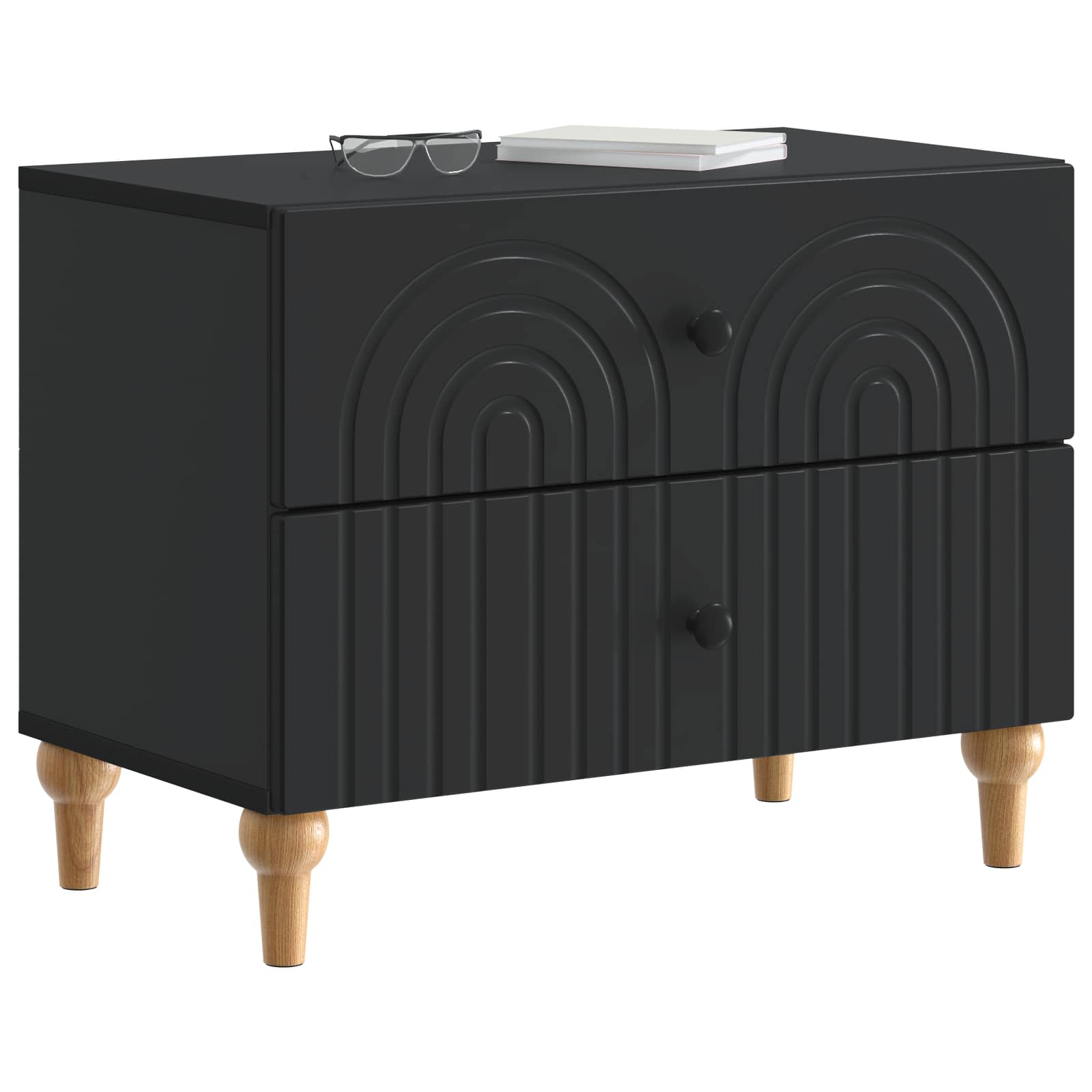 Armadio da Notte Nero 62 x 34,5 x 48 cm Legno ingegnerizzato | homemem39