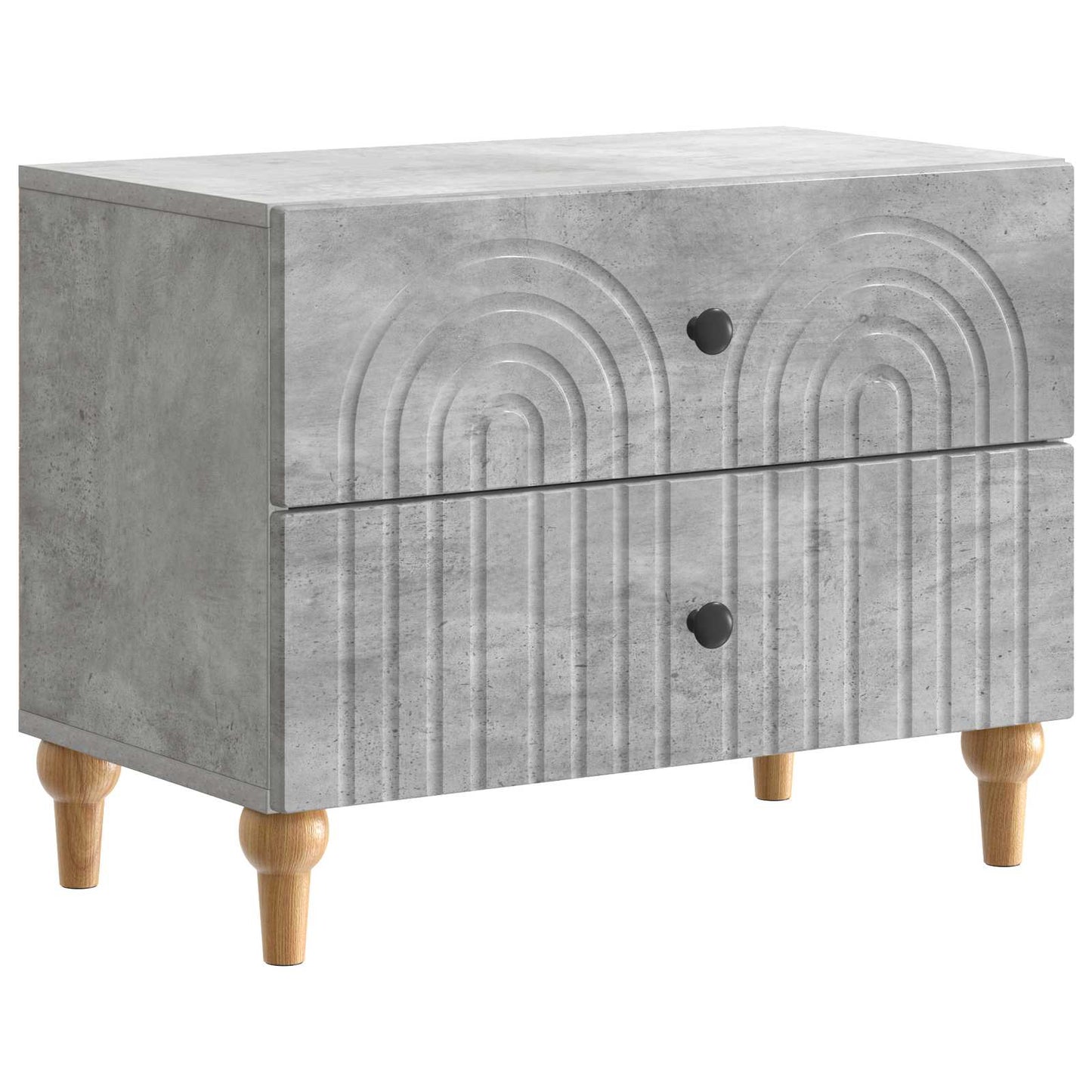 Armadio da Notte con cassetto Grigio Cemento 62 x 34,5 x 48 cm