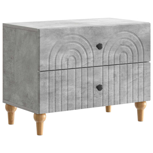 Armadio da Notte con cassetto Grigio Cemento 62 x 34,5 x 48 cm