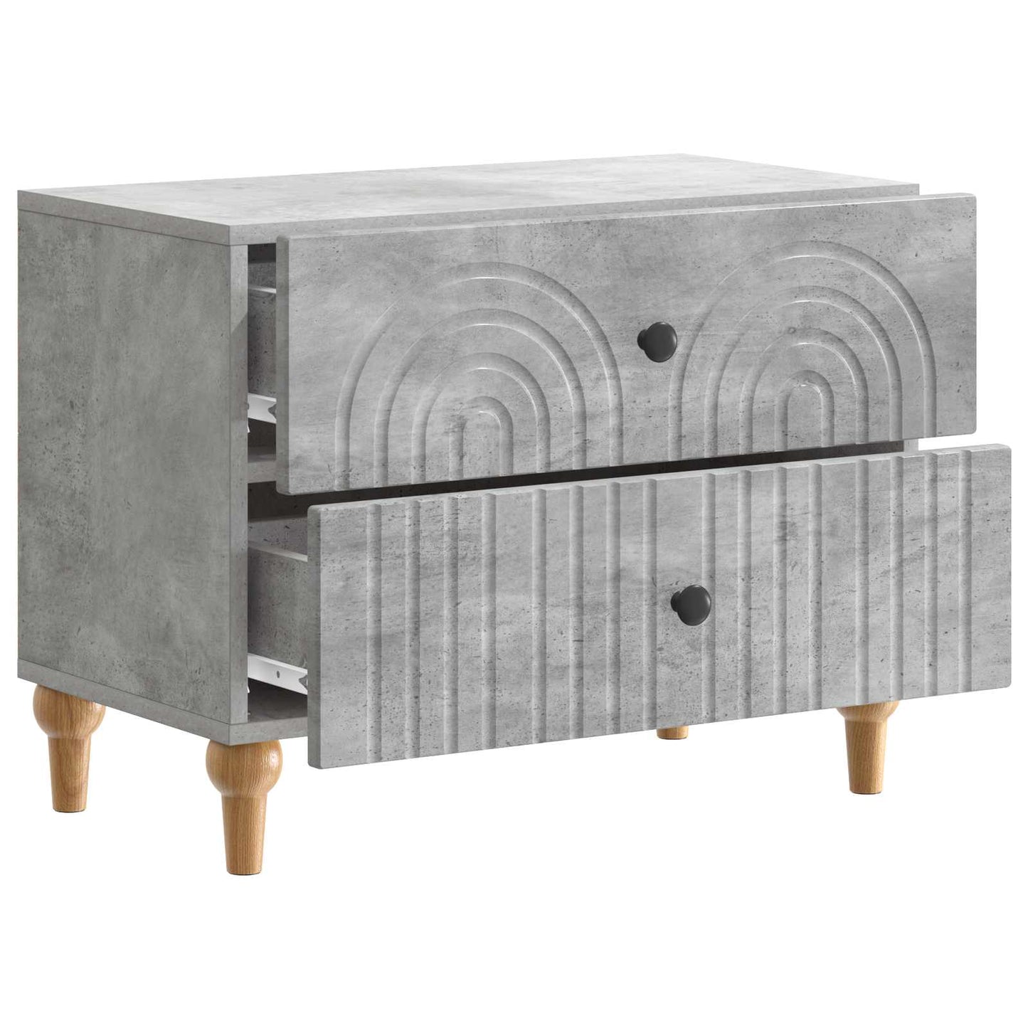 Armadio da Notte con cassetto Grigio Cemento 62 x 34,5 x 48 cm