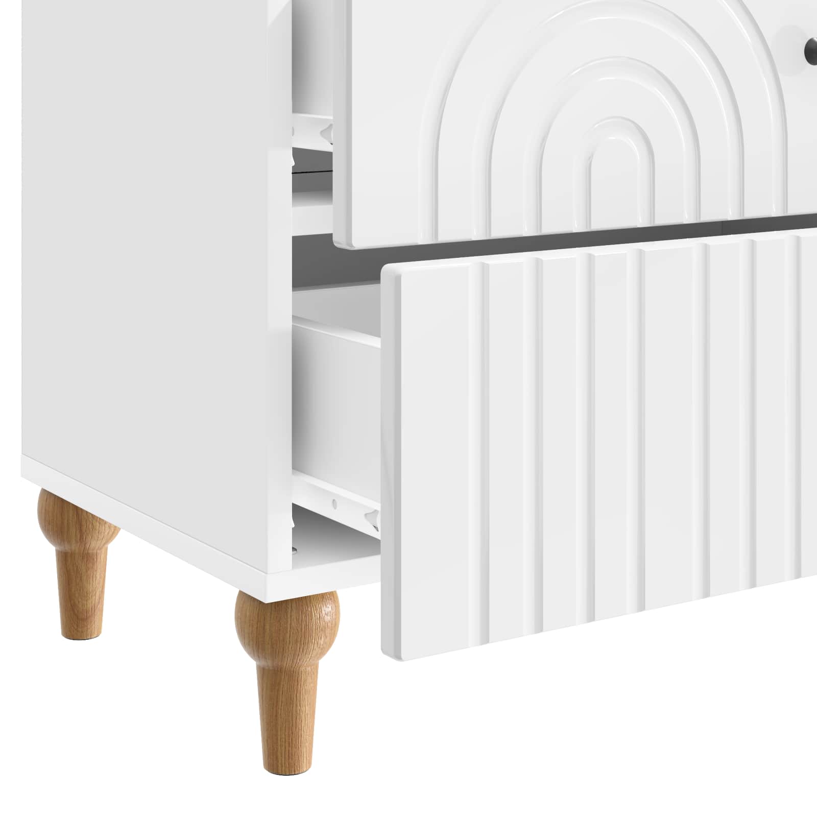 Armadio da Notte con cassetto Bianco Lucido 62 x 34,5 x 48 cm | homemem39