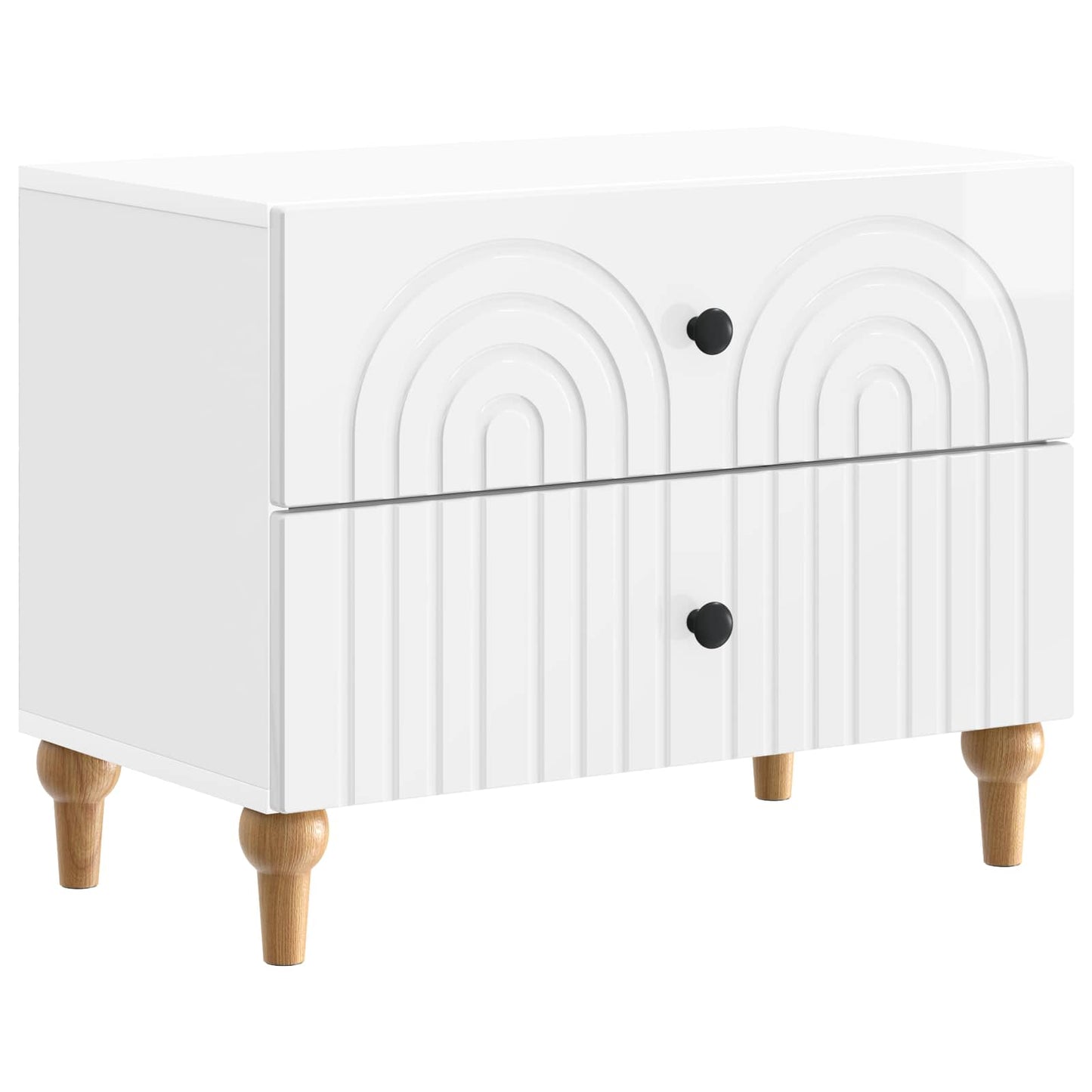 Armadio da Notte con cassetto Bianco Lucido 62 x 34,5 x 48 cm | homemem39