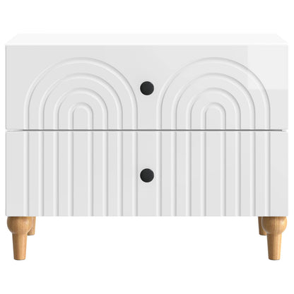Armadio da Notte con cassetto Bianco Lucido 62 x 34,5 x 48 cm | homemem39