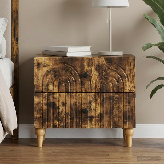 Armadio da Notte con cassetto Rovere Fumo 62 x 34,5 x 48 cm