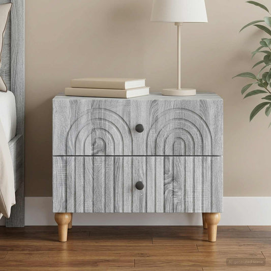 Armadio da Notte con cassetto Grigio Sonoma 62 x 34,5 x 48 cm