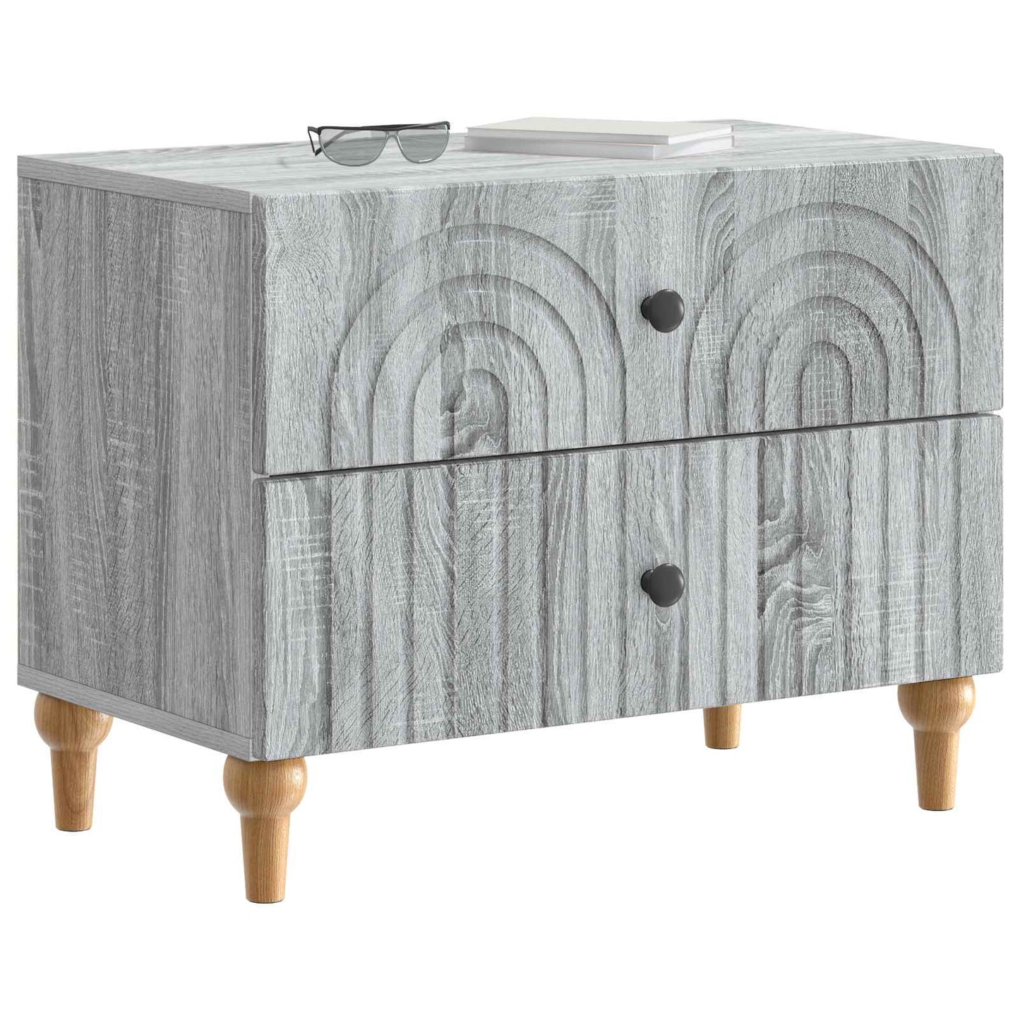 Armadio da Notte con cassetto Grigio Sonoma 62 x 34,5 x 48 cm