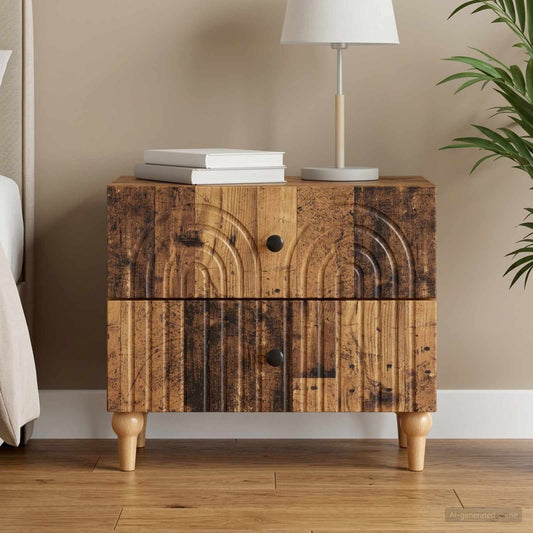 Armadio da Notte con cassetto Legno antico 62 x 34,5 x 48 cm