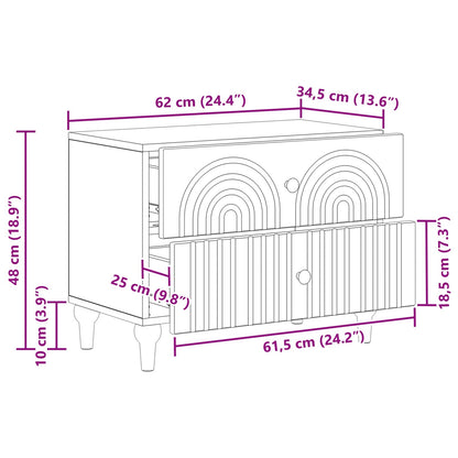 Armadio da Notte Rovere Artigianale 62 x 34,5 x 48 cm | homemem39