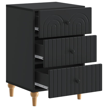 Armadio da Notte Nero 43x 41 x 66,5 cm Legno ingegnerizzato