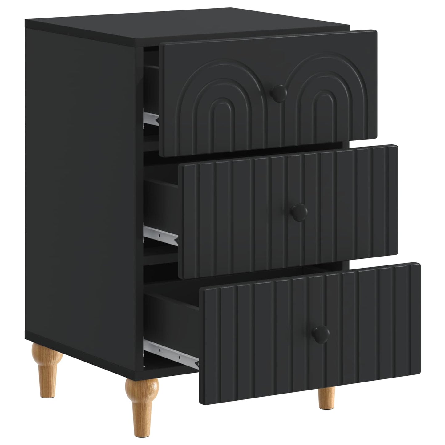 Armadio da Notte Nero 43x 41 x 66,5 cm Legno ingegnerizzato