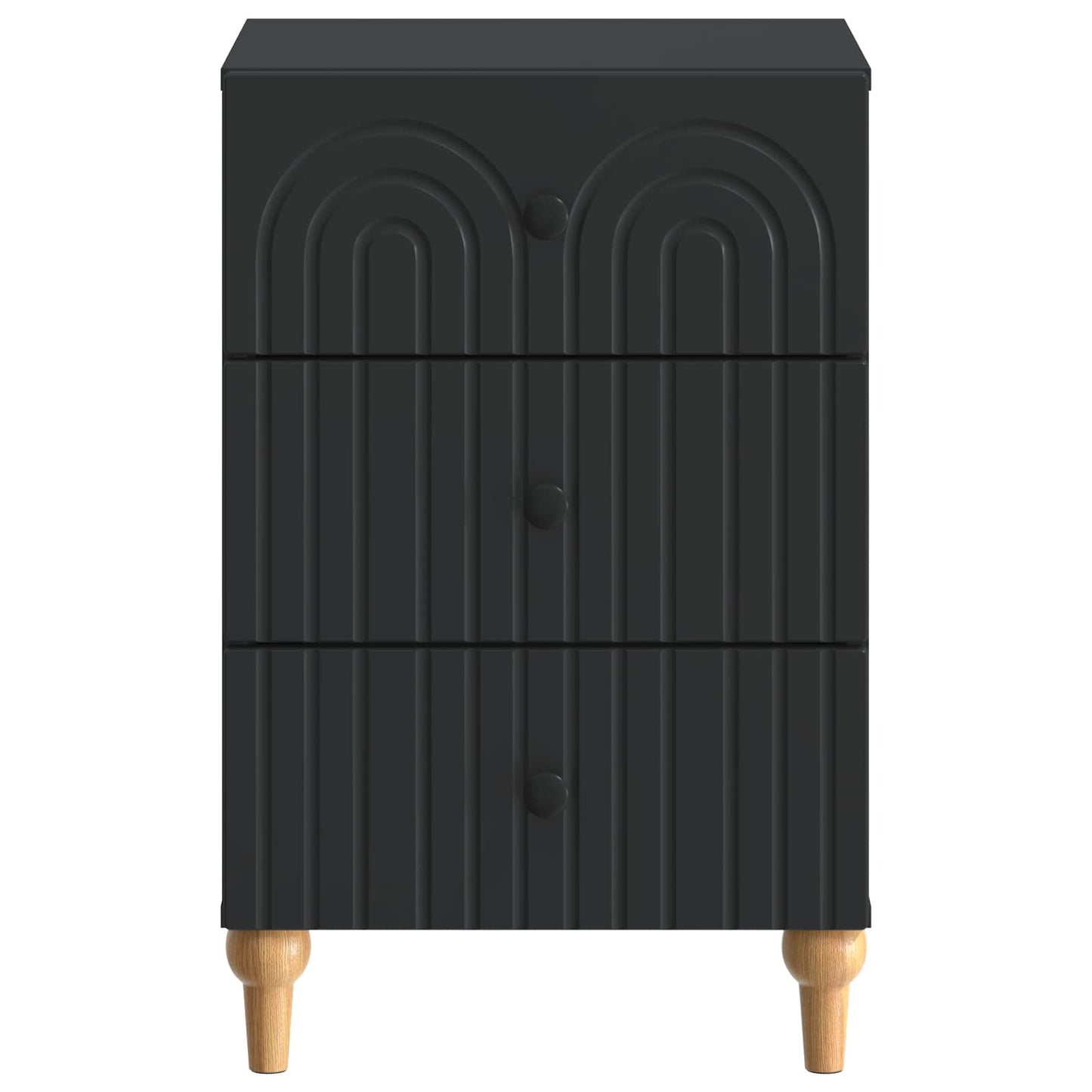 Armadio da Notte Nero 43x 41 x 66,5 cm Legno ingegnerizzato