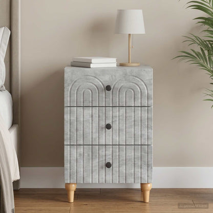 Armadio da Notte con cassetto Grigio Cemento 43x 41 x 66,5 cm