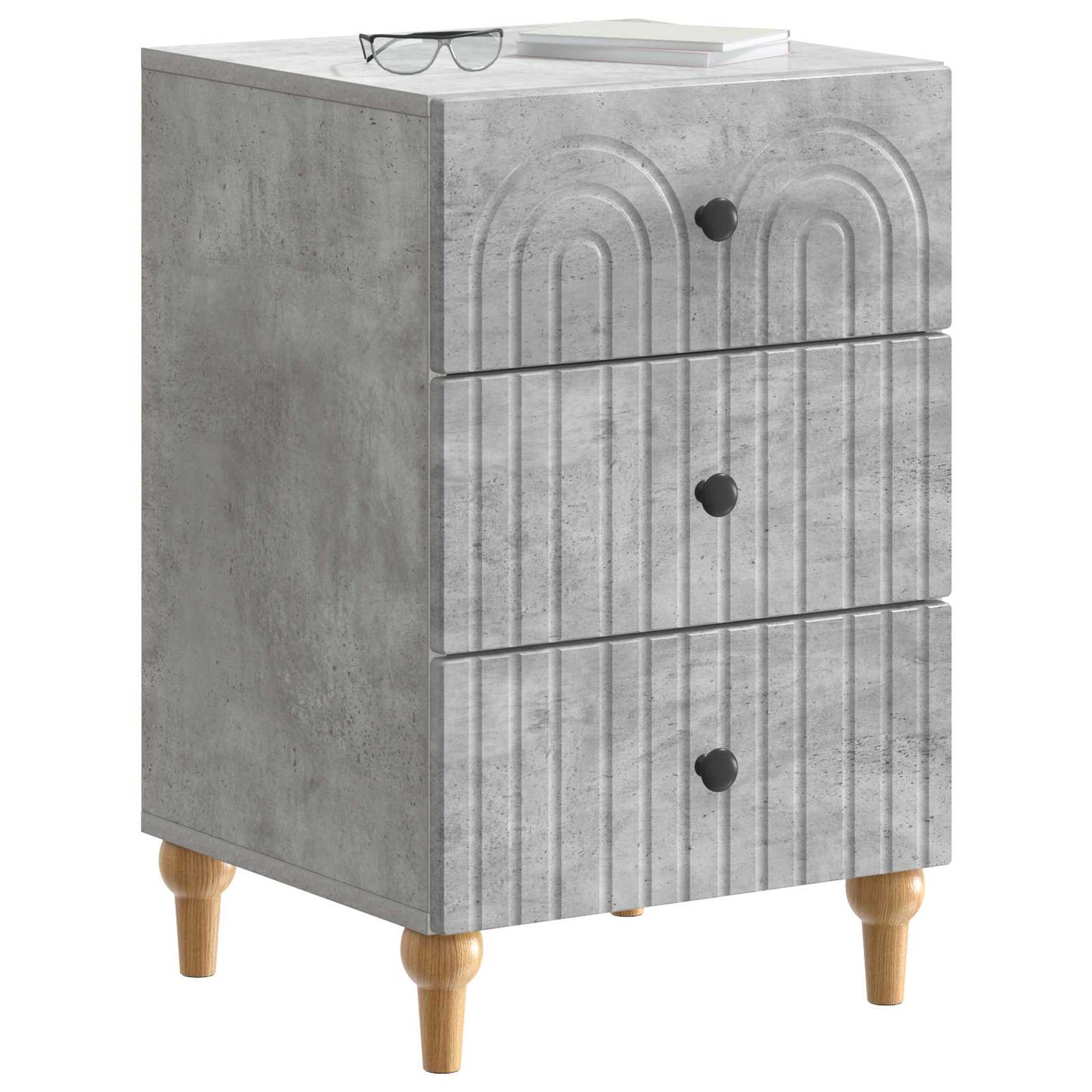 Armadio da Notte con cassetto Grigio Cemento 43x 41 x 66,5 cm