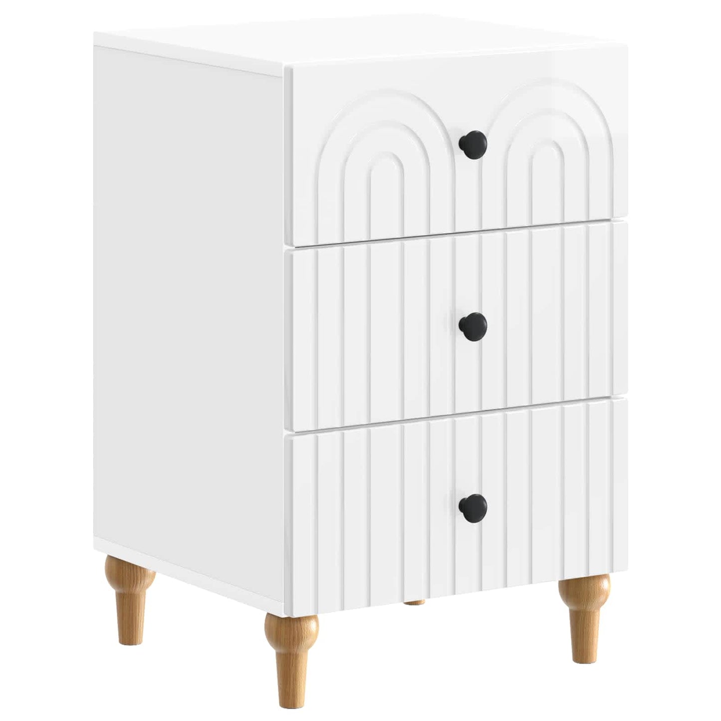 Armadio da Notte con cassetto Bianco Lucido 43x 41 x 66,5 cm | homemem39