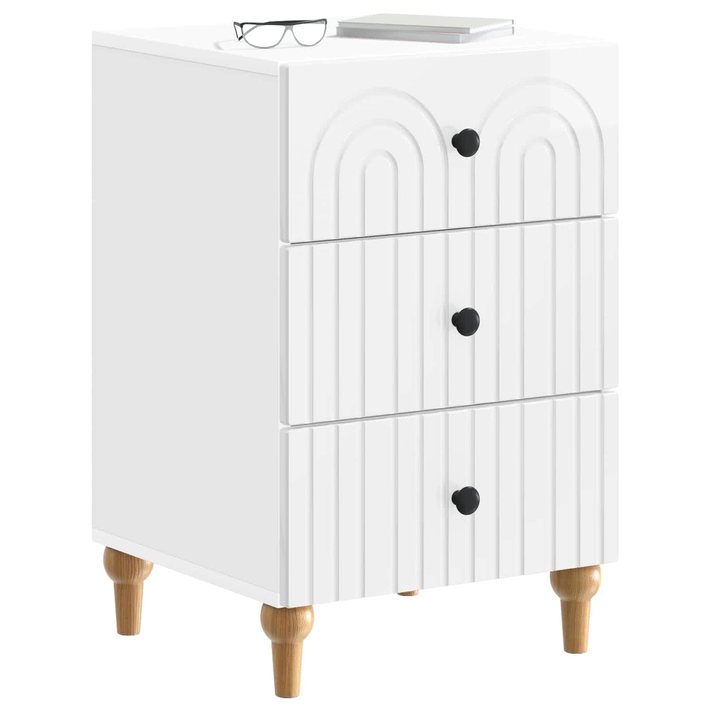 Armadio da Notte con cassetto Bianco Lucido 43x 41 x 66,5 cm | homemem39
