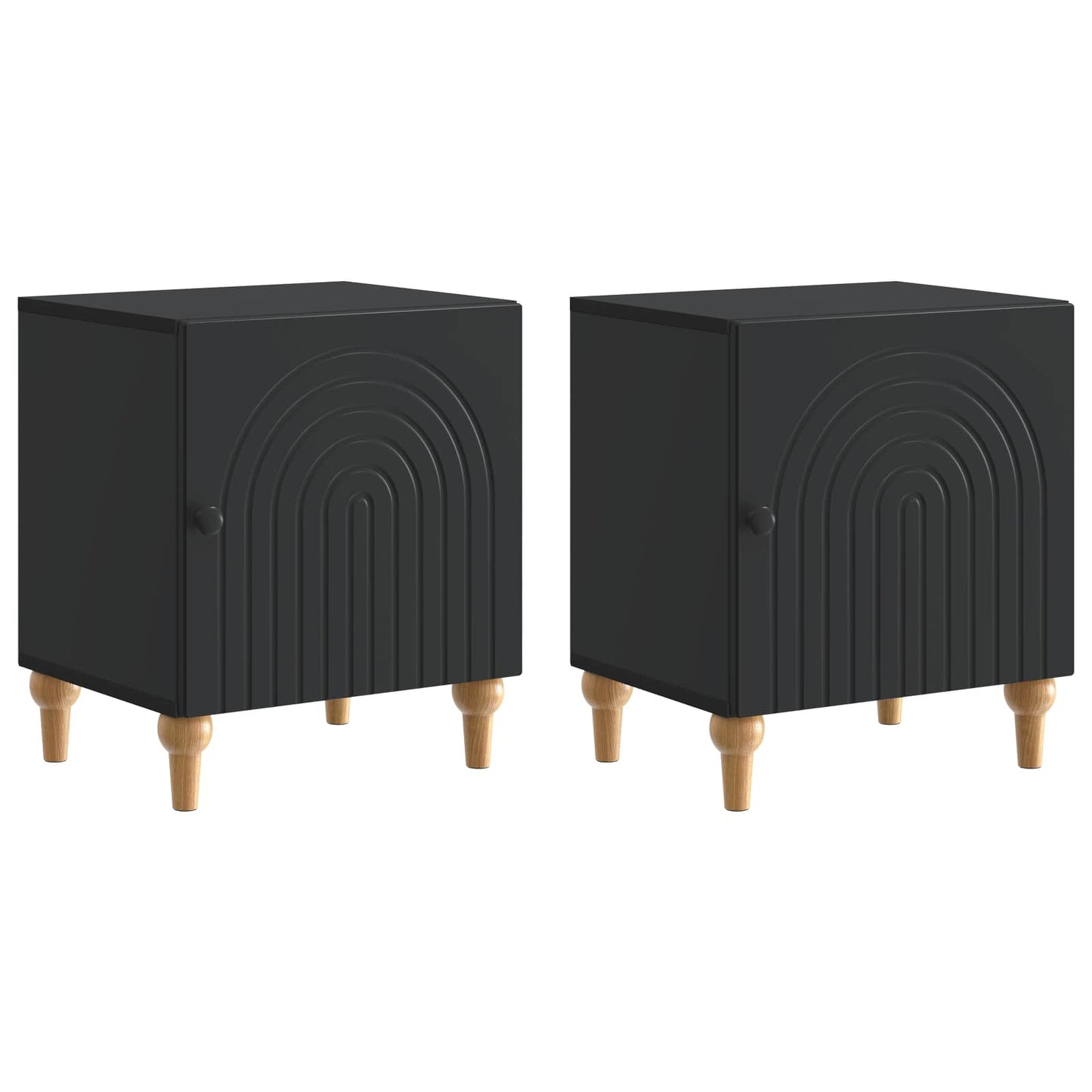Armadio da Notte 2 pcs Nero 43 x 34,5 x 50 cm