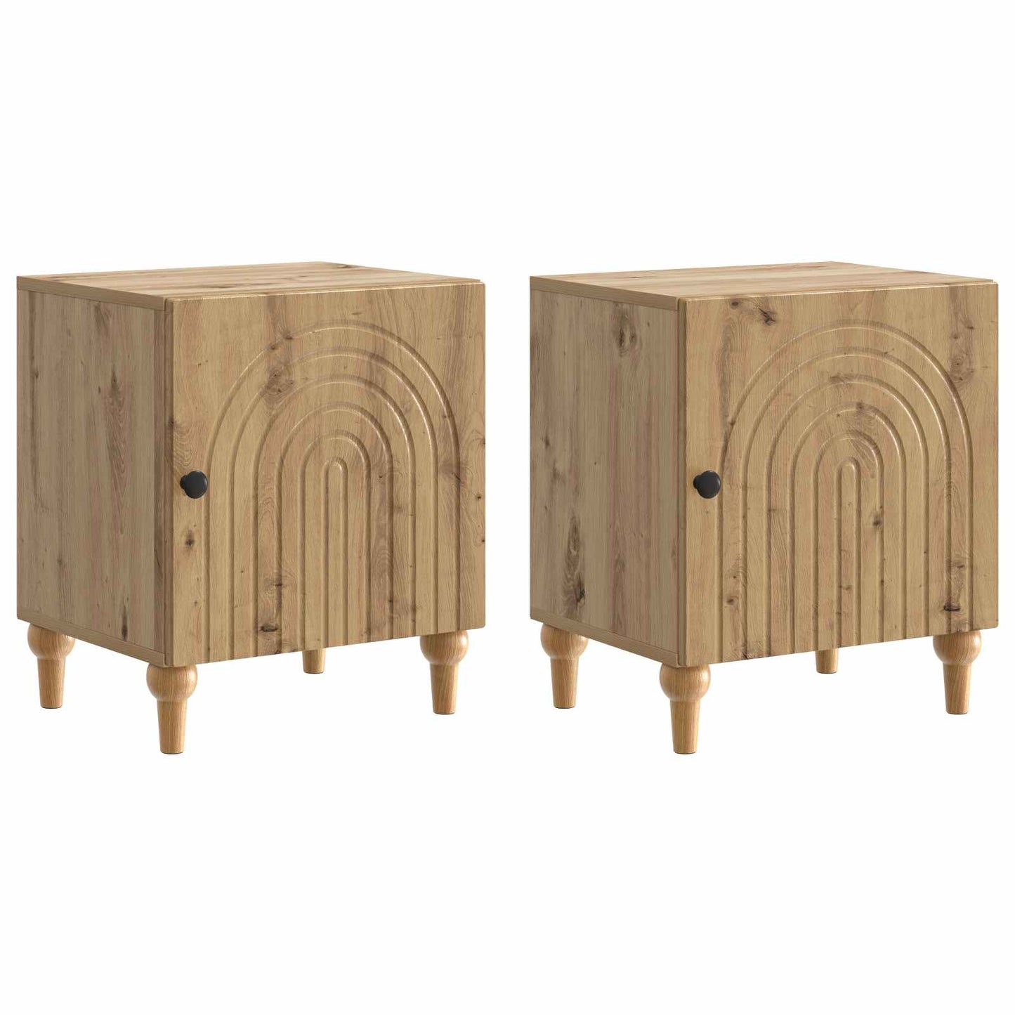 Armadio da Notte 2 pcs Rovere Artigianale 43 x 34,5 x 50 cm | homemem39