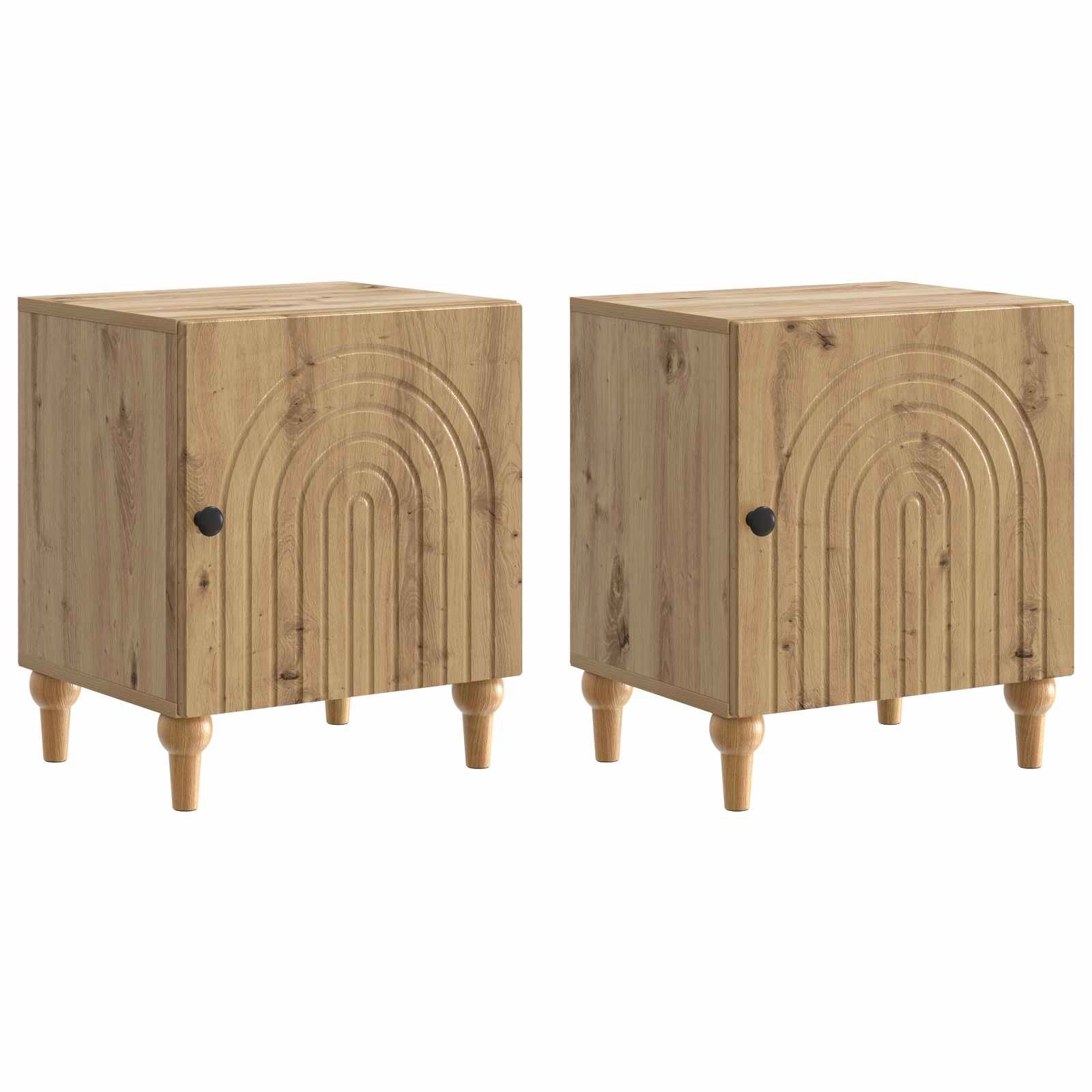 Armadio da Notte 2 pcs Rovere Artigianale 43 x 34,5 x 50 cm | homemem39