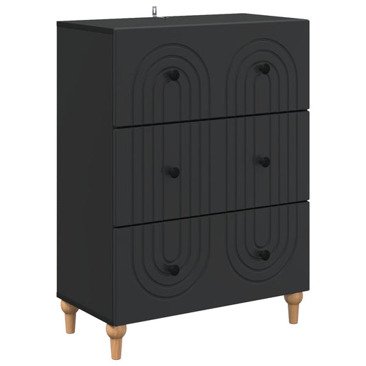 Mobile con Cassetti Nero 66 x 34,5 x 90 cm Legno ingegnerizzato | homemem39