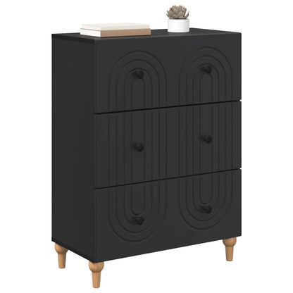 Mobile con Cassetti Nero 66 x 34,5 x 90 cm Legno ingegnerizzato