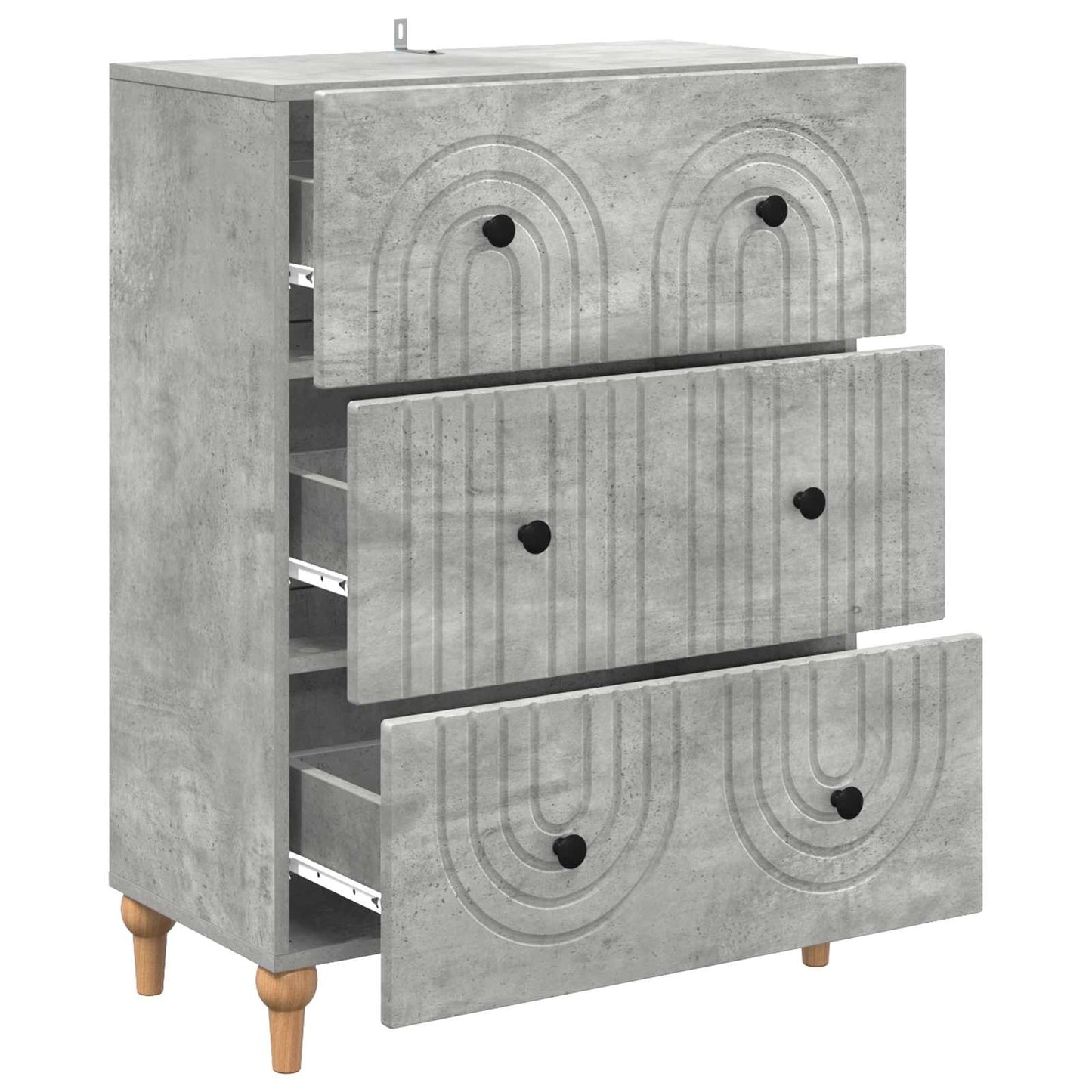 Mobile con Cassetti Grigio Cemento 66 x 34,5 x 90 cm