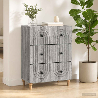 Mobile con Cassetti Grigio Sonoma 66 x 34,5 x 90 cm