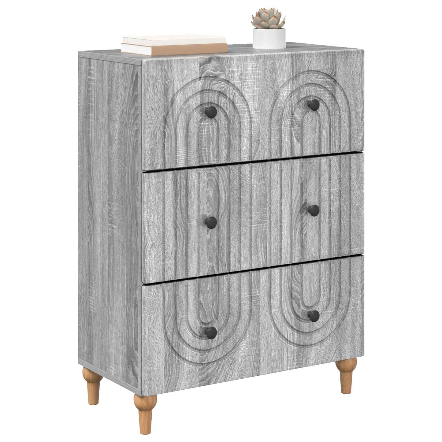 Mobile con Cassetti Grigio Sonoma 66 x 34,5 x 90 cm