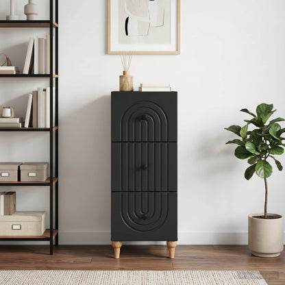 Mobile con Cassetti Nero 33 x 34,5 x 90 cm Legno ingegnerizzato