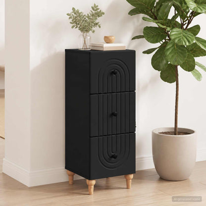 Mobile con Cassetti Nero 33 x 34,5 x 90 cm Legno ingegnerizzato