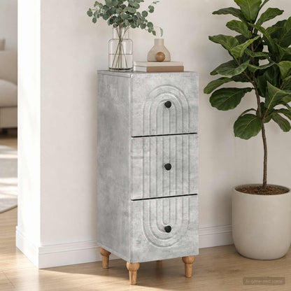 Mobile con Cassetti Grigio Cemento 33 x 34,5 x 90 cm