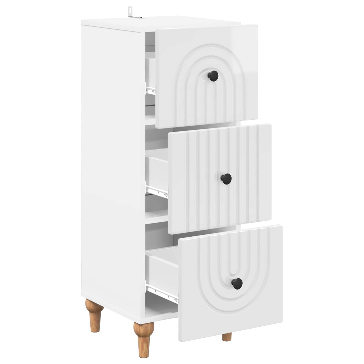 Mobile con Cassetti Bianco Lucido 33 x 34,5 x 90 cm