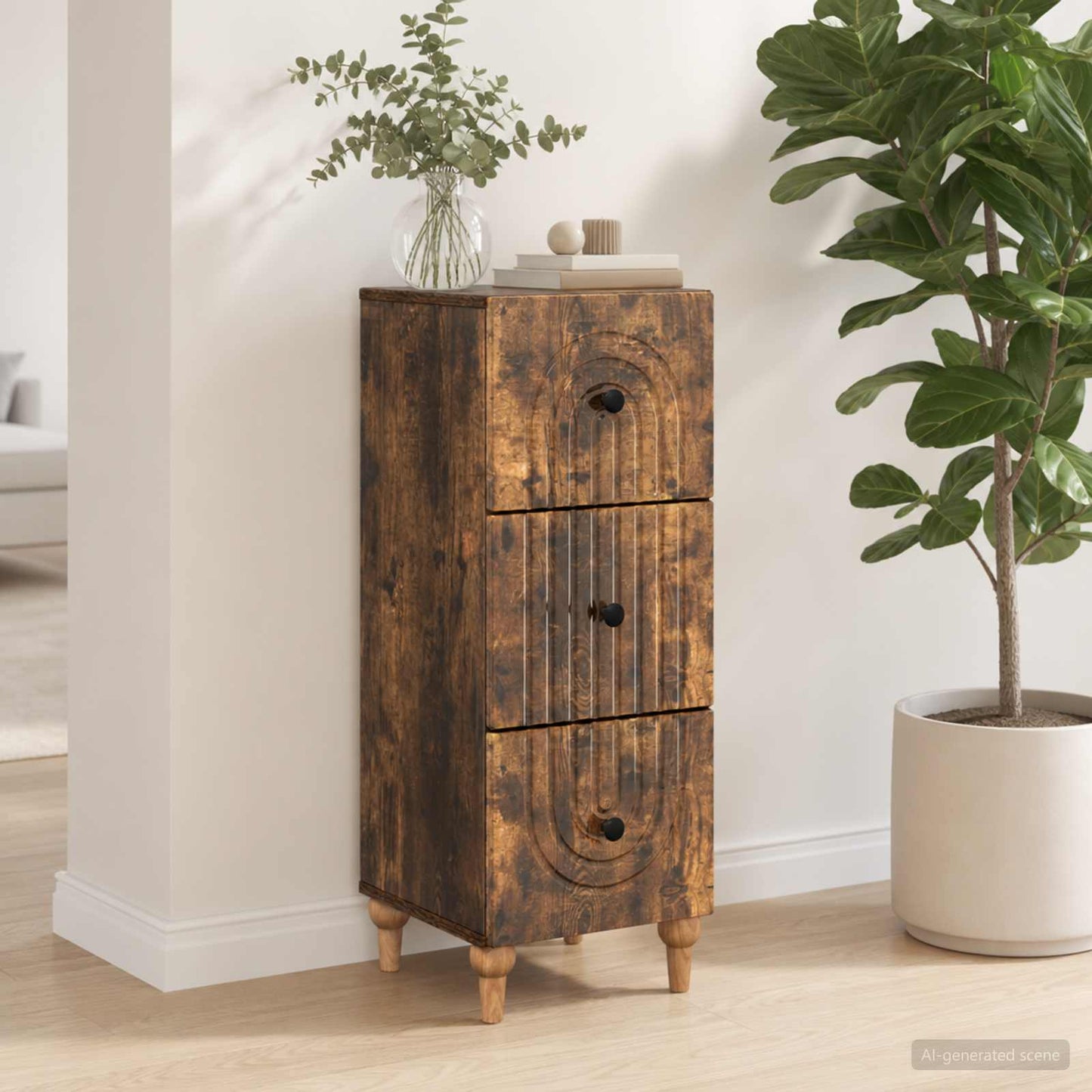 Mobile con Cassetti Rovere Fumo 33 x 34,5 x 90 cm