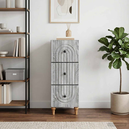 Mobile con Cassetti Grigio Sonoma 33 x 34,5 x 90 cm