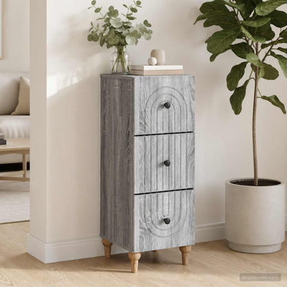 Mobile con Cassetti Grigio Sonoma 33 x 34,5 x 90 cm