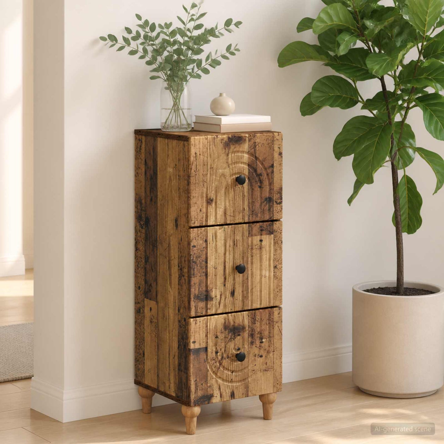 Mobile con Cassetti Legno antico 33 x 34,5 x 90 cm