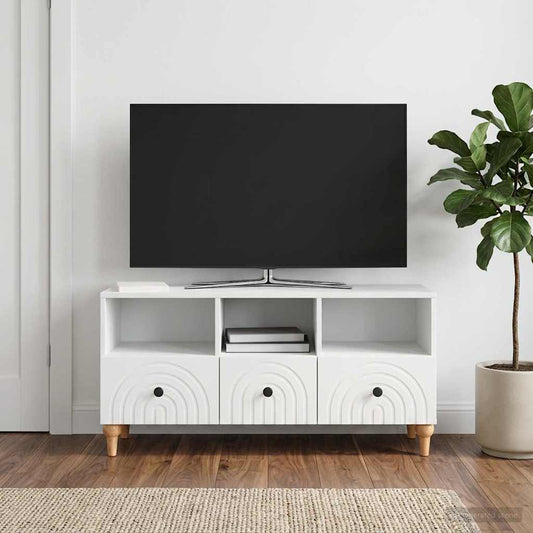 Mobile TV Bianco 102 x 34,5 x 50 cm Legno ingegnerizzato | homemem39