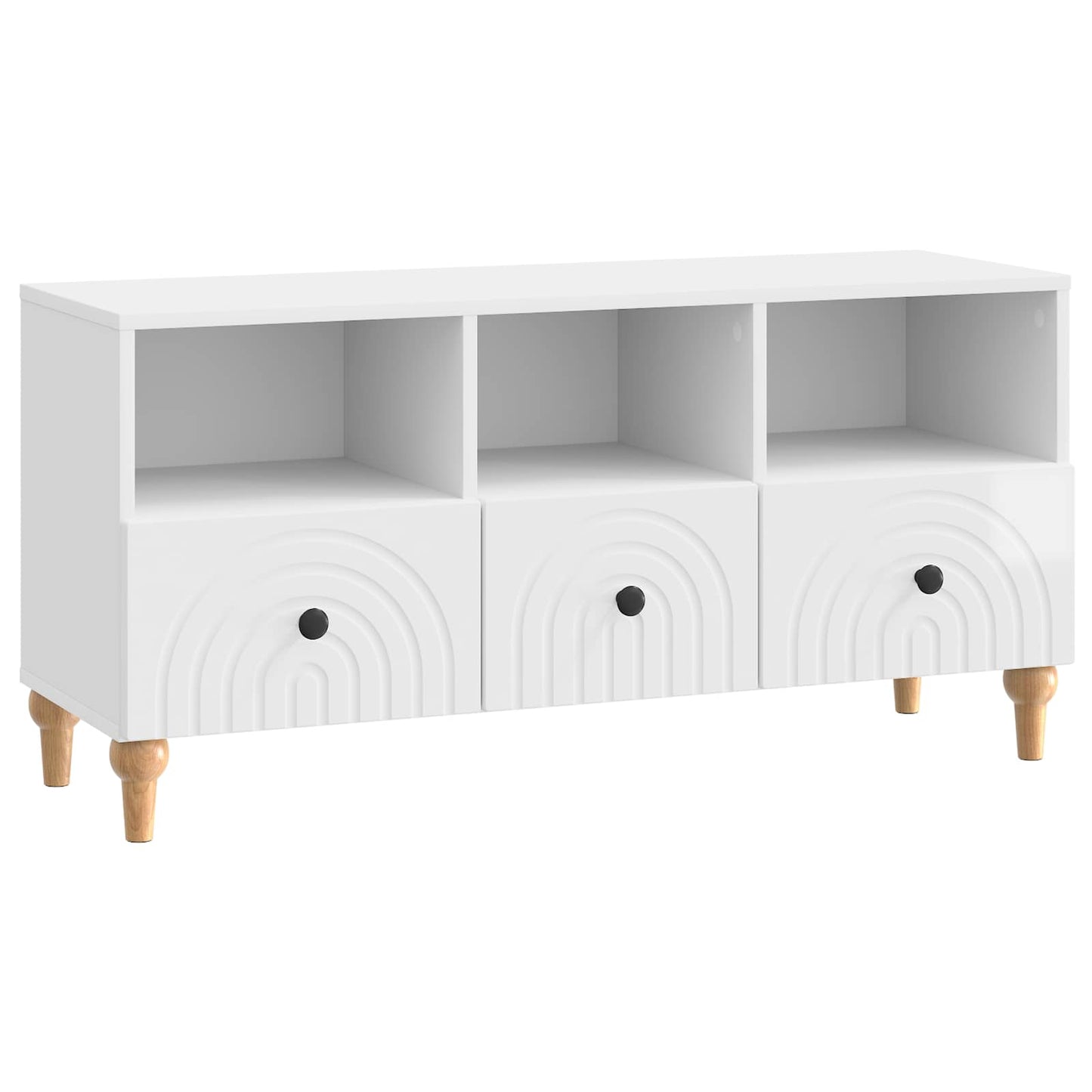 Mobile TV Bianco Lucido 102 x 34,5 x 50 cm Legno ingegnerizzato