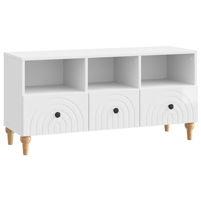 Mobile TV Bianco Lucido 102 x 34,5 x 50 cm Legno ingegnerizzato