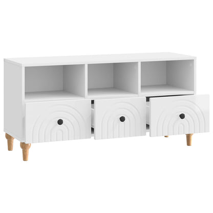 Mobile TV Bianco Lucido 102 x 34,5 x 50 cm Legno ingegnerizzato | homemem39