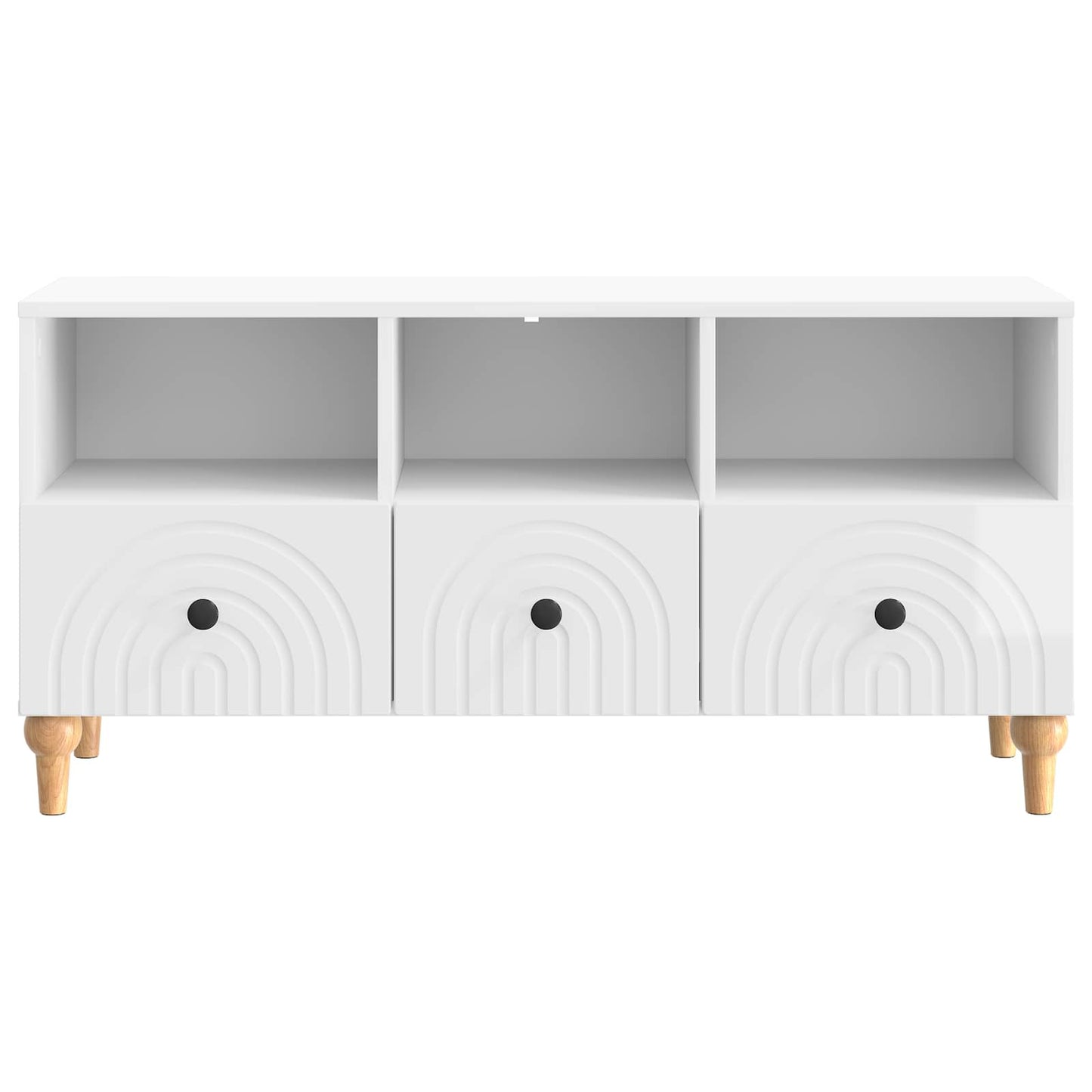 Mobile TV Bianco Lucido 102 x 34,5 x 50 cm Legno ingegnerizzato | homemem39