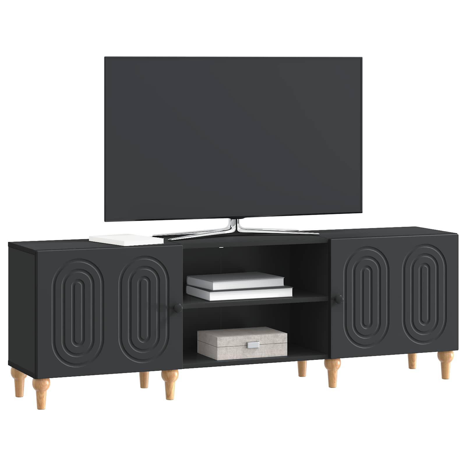 Mobile TV Nero 150 x 31 x 50 cm Legno ingegnerizzato | homemem39