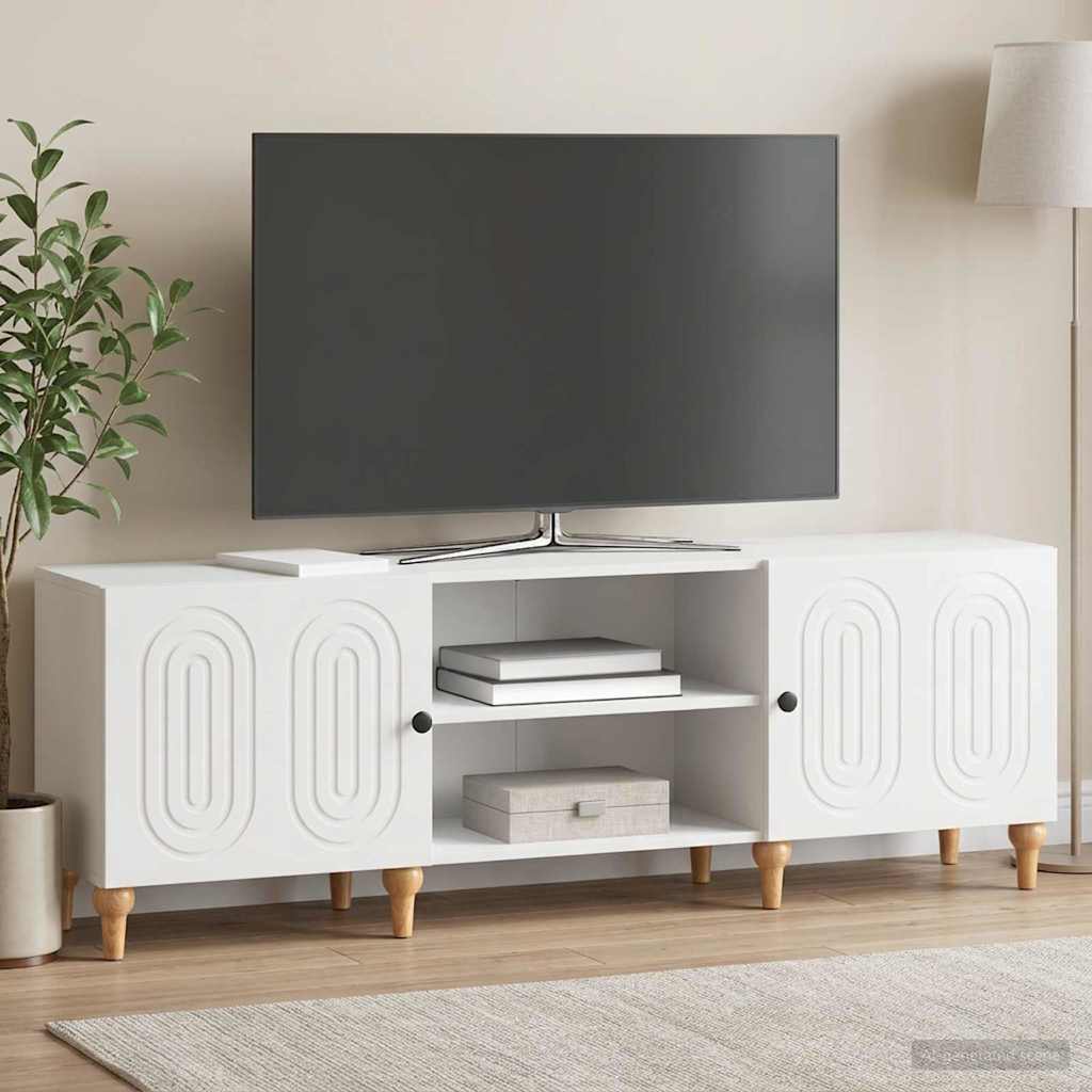 Mobile TV Bianco Lucido 150 x 31 x 50 cm Legno ingegnerizzato