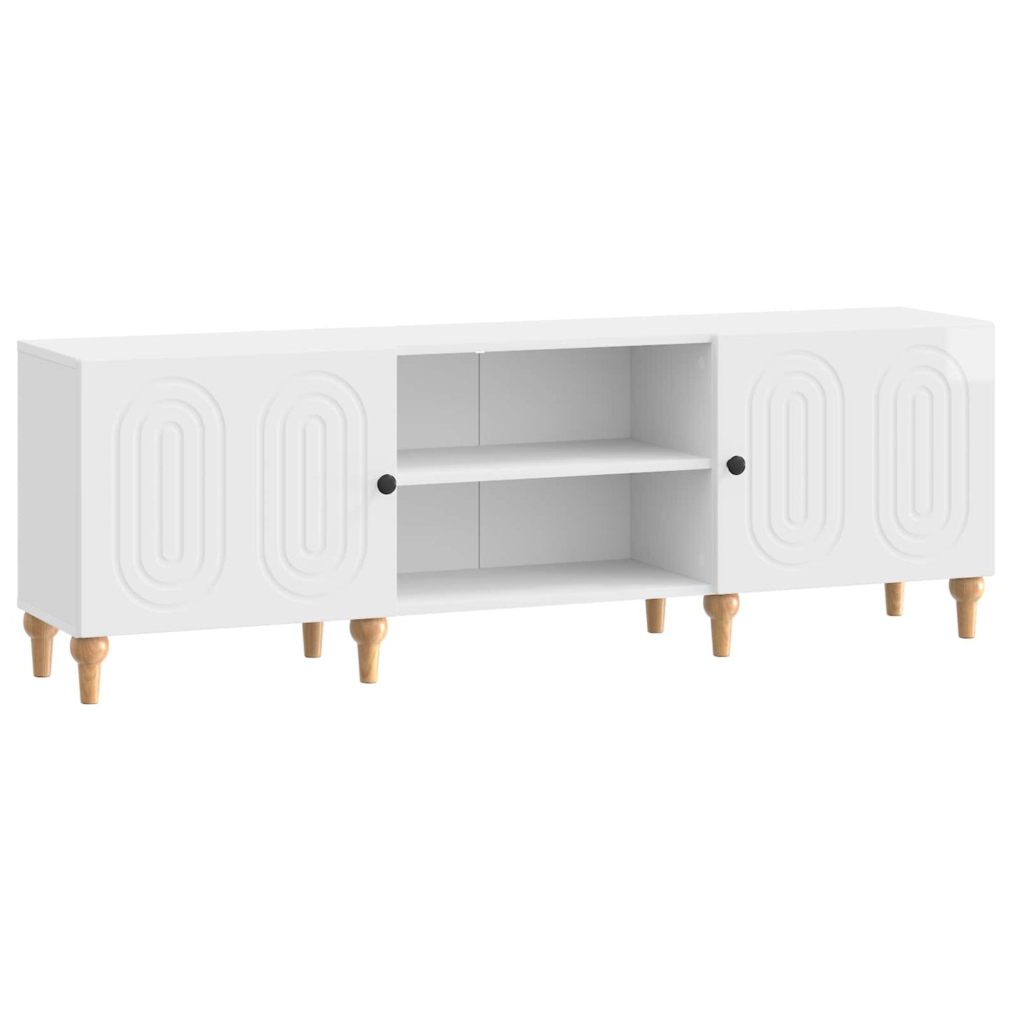 Mobile TV Bianco Lucido 150 x 31 x 50 cm Legno ingegnerizzato | homemem39