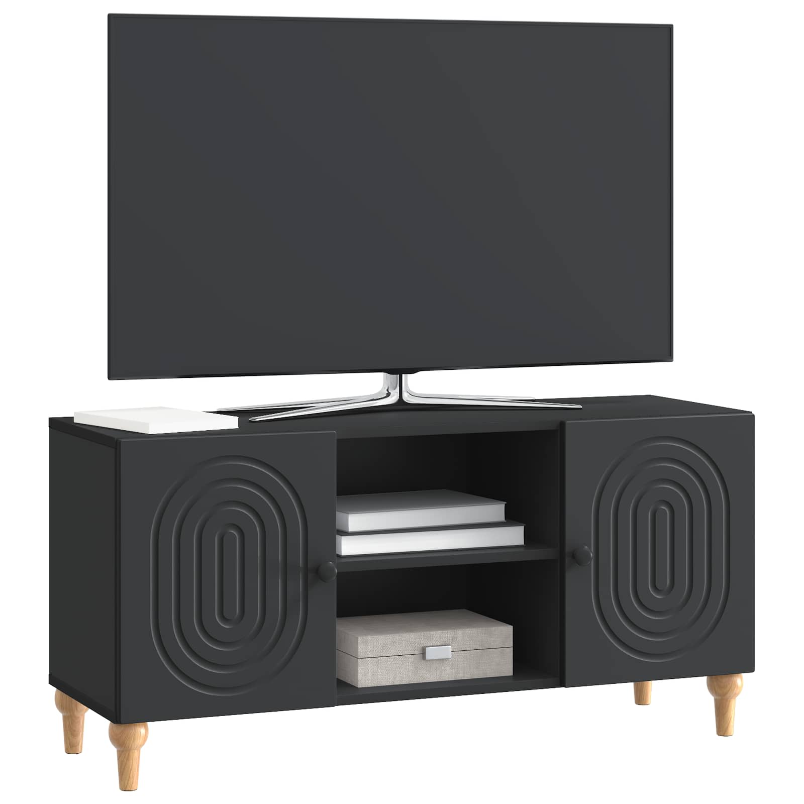 Mobile TV Nero 102 x 34,5 x 50 cm Legno ingegnerizzato | homemem39