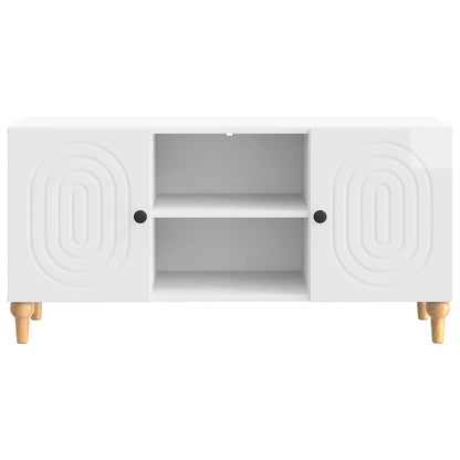 Mobile TV Bianco Lucido 102 x 34,5 x 50 cm Legno ingegnerizzato | homemem39