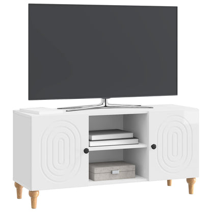 Mobile TV Bianco Lucido 102 x 34,5 x 50 cm Legno ingegnerizzato