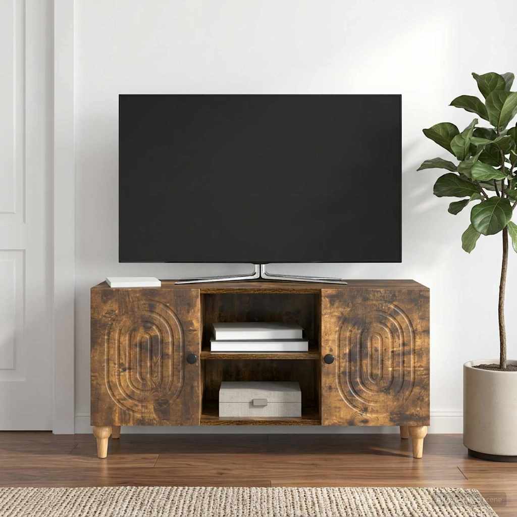 Mobile TV Rovere Fumo 102 x 34,5 x 50 cm Legno ingegnerizzato
