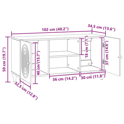 Mobile TV Rovere Artigianale 102 x 34,5 x 50 cm | homemem39